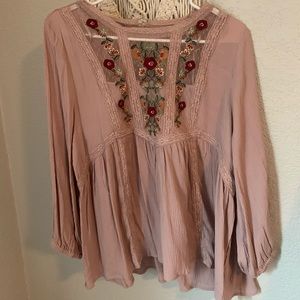 One loved babe size large mauve babydoll top